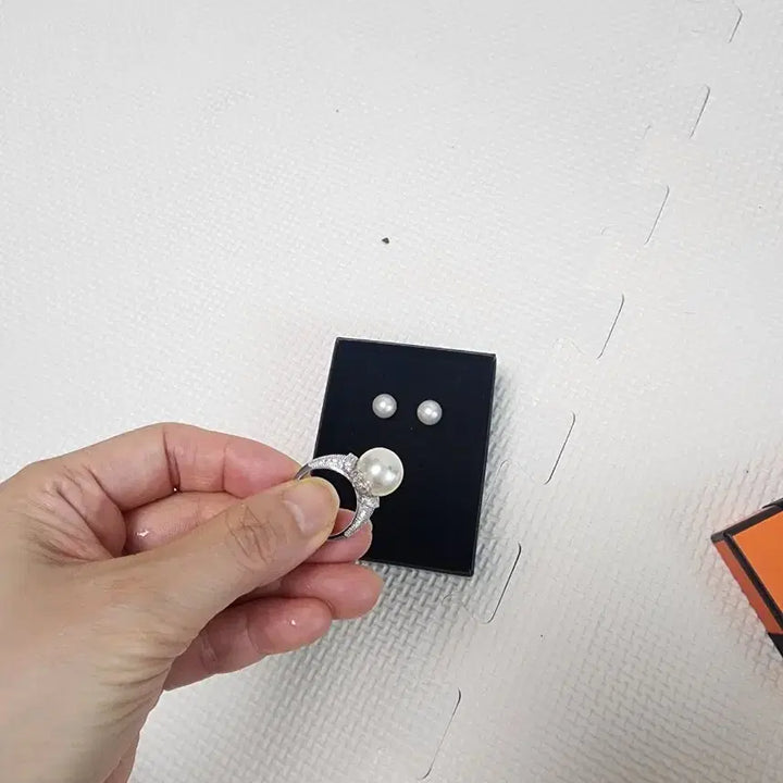 [BUNJANG] Pearl Earring and Ring Set / 진주 귀걸이 반지 세트