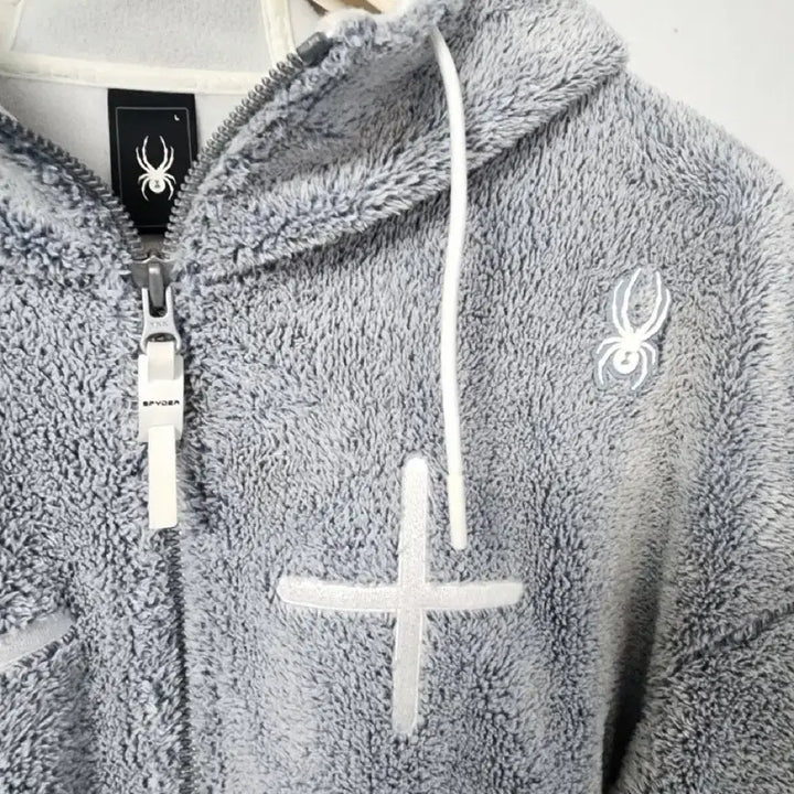 [BUNJANG] Spyder Fleece Hooded Zip-Up Gray / 스파이더 플리스 후드 집업 그레이