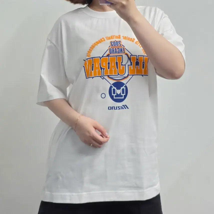 [BUNJANG] Mizuno Baseball Short Sleeve T-Shirt White (L) / [프립]L/미즈노 야구 반팔 티셔츠 화이트