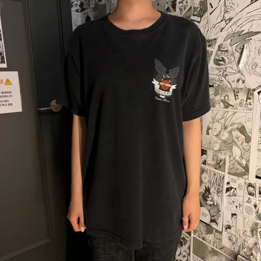 [BUNJANG] Harley-Davidson Black Short Sleeve T-Shirt / 할리데이비슨 블랙 반팔 티셔츠