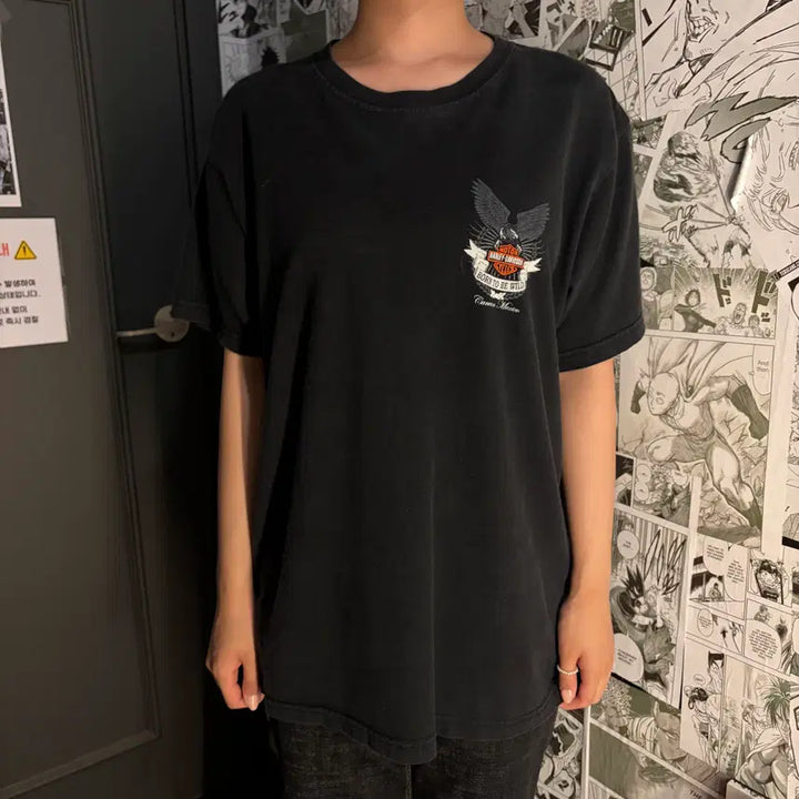 [BUNJANG] Harley-Davidson Black Short Sleeve T-Shirt / 할리데이비슨 블랙 반팔 티셔츠