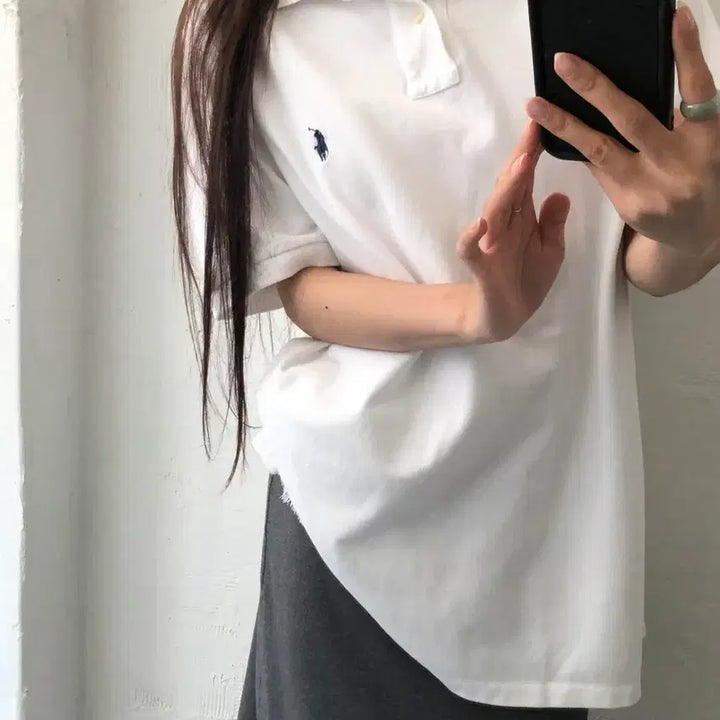 [BUNJANG] Polo Ralph Lauren Iconic PK Polo Shirt White / Polo 폴로 랄프로렌 QR신형 화이트컬러 아이코닉 PK 카라티셔츠
