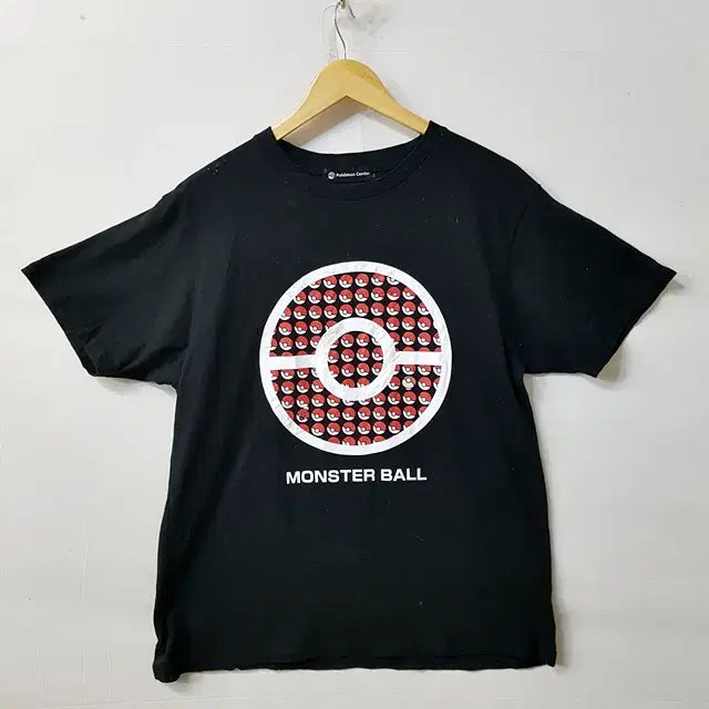 [BUNJANG] Pokemon Monster Ball T-Shirt Black / 포켓몬스터 몬스터볼 티셔츠 블랙