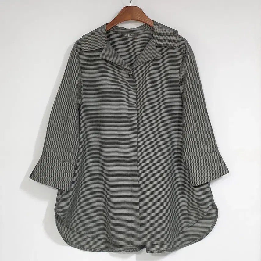 [BUNJANG] CRESSON Seersucker Crinkly Shirt Khaki Gray / CRESSON 크레숑 시어서커 바스락 셔츠 66