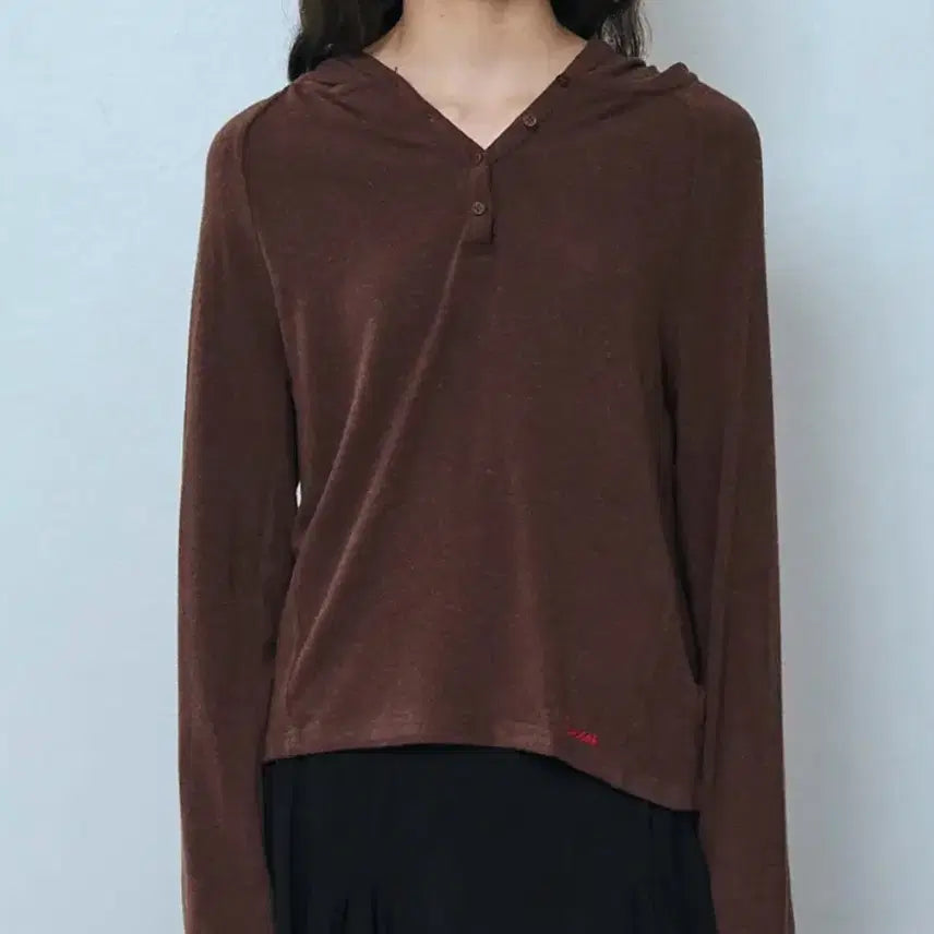 [BUNJANG] Physis Button-Up Slim Fit Hoodie - Brown / 파이시스 버튼 업 슬림핏 후디_브라운