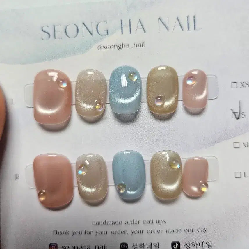 [BUNJANG] Magnet Nail Tips Set (2 Sets) / 자석 네일팁 2세트