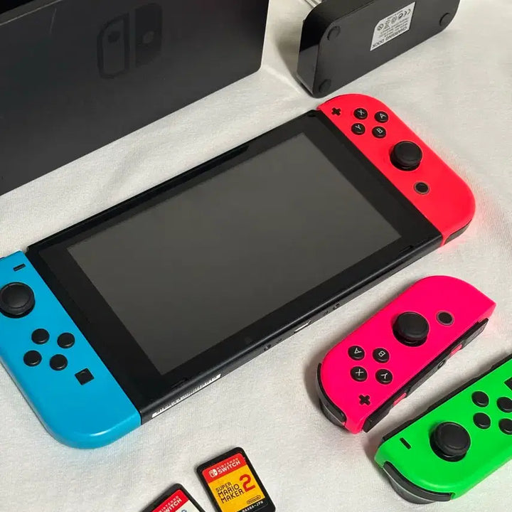 [BUNJANG] Nintendo Switch Neon Edition Console with 4 Joy-Cons / 닌텐도스위치 네온