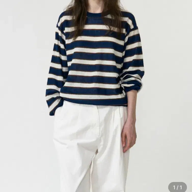 [BUNJANG] Nothing Written Stripe Round Pullover / 낫띵리튼 스트라이프 라운드 풀오버