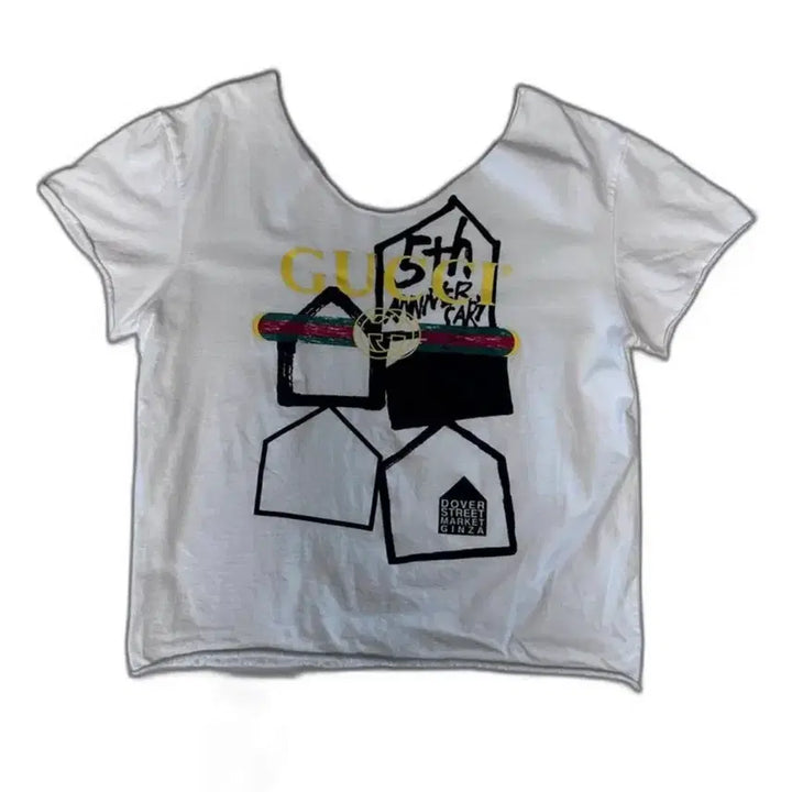 [BUNJANG] Gucci x Dover Street Market Ginza 5th Anniversary Collaboration Boxy Fit T-Shirt / 구찌st. 5주년 기념 콜라보 반팔티 박시한 와이드 넥라인