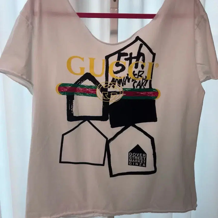 [BUNJANG] Gucci x Dover Street Market Ginza 5th Anniversary Collaboration Boxy Fit T-Shirt / 구찌st. 5주년 기념 콜라보 반팔티 박시한 와이드 넥라인