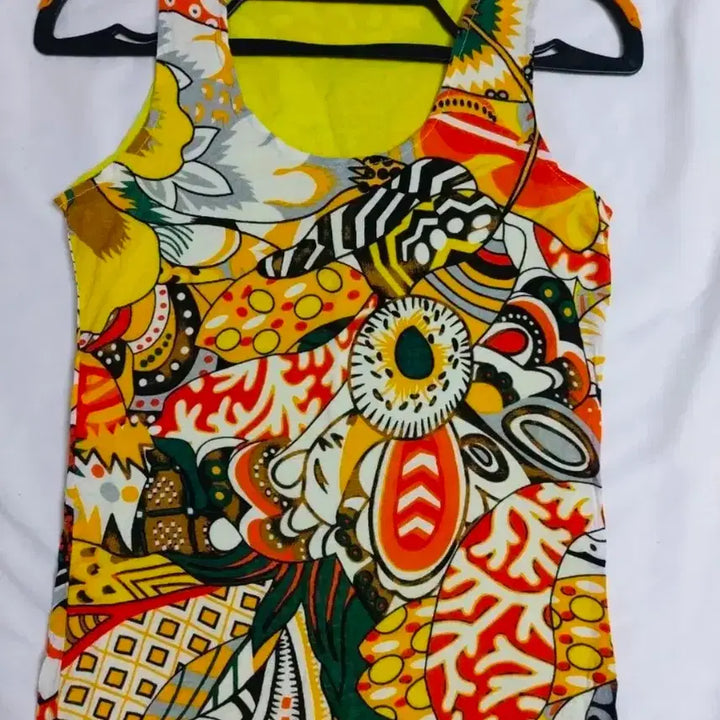 [BUNJANG] Sleeveless Long Print Dress / 민소매 롱 프린트원피스 44~ 55  휴양지여름여행지비치원피스
