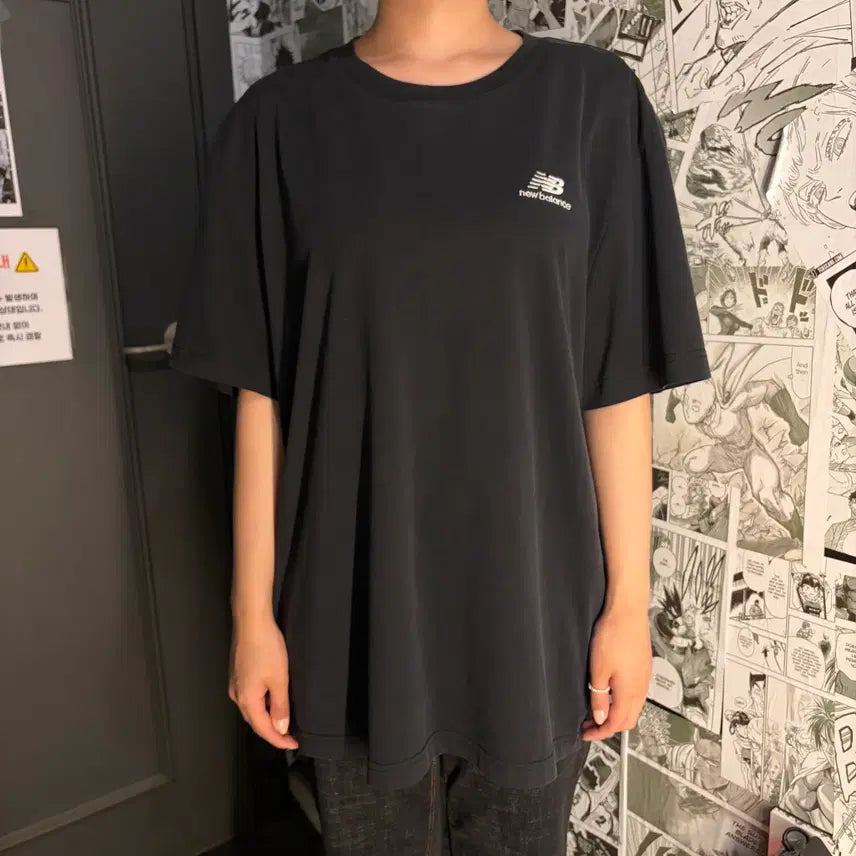 [BUNJANG] New Balance Black T-Shirt / 뉴발란스 블랙 반팔 티셔츠