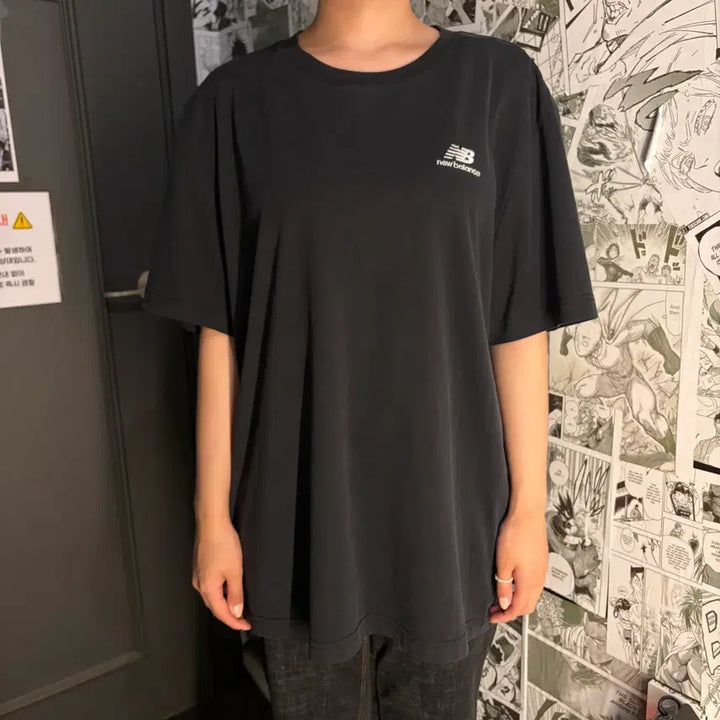 [BUNJANG] New Balance Black T-Shirt / 뉴발란스 블랙 반팔 티셔츠