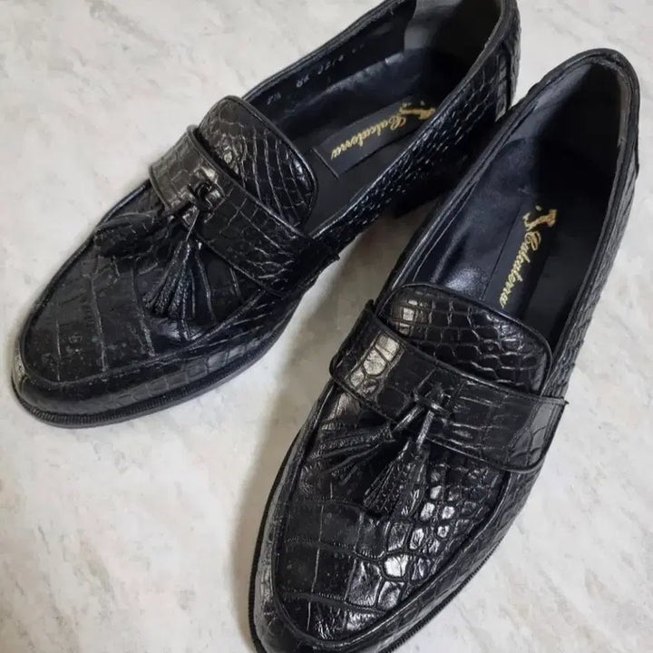 [BUNJANG] Genuine Alligator Leather Tassel Loafers - Size 255 / 리얼 악어구두/와니 로퍼/엘리게이터 테슬 로퍼 255