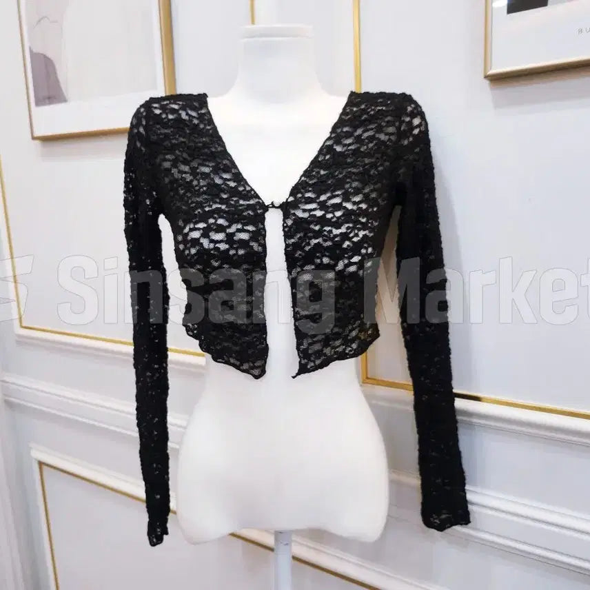 [BUNJANG] Lace Crop Cardigan / [빠른발송] 레이 크롭 가디건 레이스 여름 얇은 비치 수영장 섹시