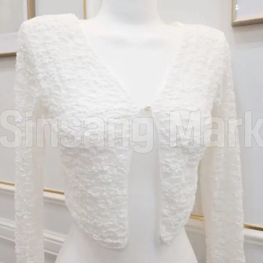 [BUNJANG] Lace Crop Cardigan / [빠른발송] 레이 크롭 가디건 레이스 여름 얇은 비치 수영장 섹시
