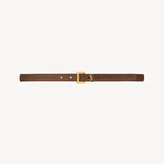 [BUNJANG] Saint Laurent Cassandra Suede Belt Brown Coffee / 생로랑 카산드라 벨트 (브라운 커피, 스웨이드) 80