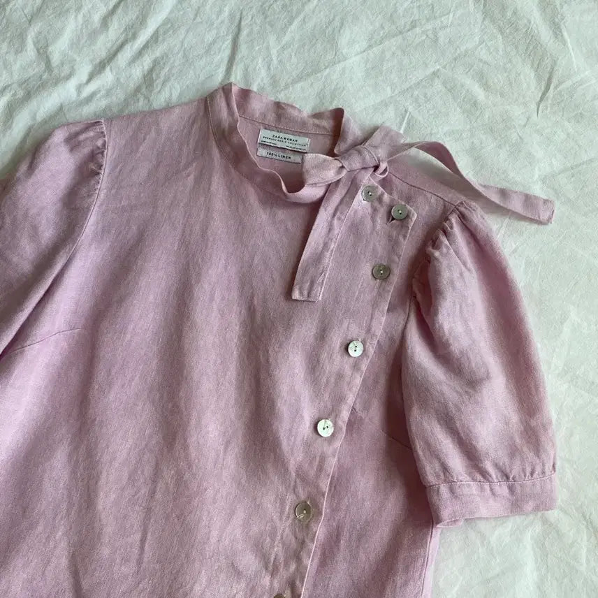 [BUNJANG] Zara Lavender Linen Blouse / zara 라벤더 리넨 블라우스