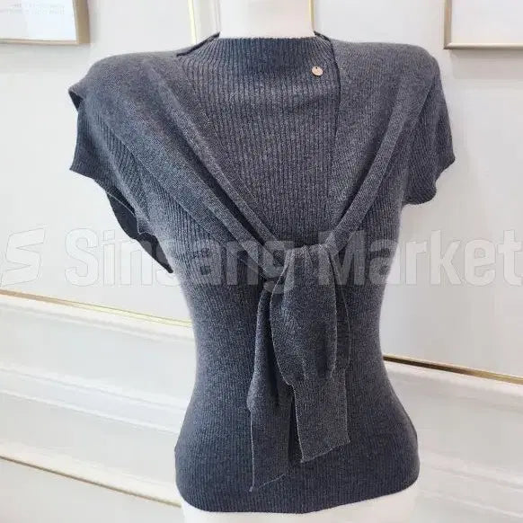 [BUNJANG] High-Neck Ribbed Knit Sweater Vest / [빠른발송] 반목SET 숄 반목 하이넥 니트 골지
