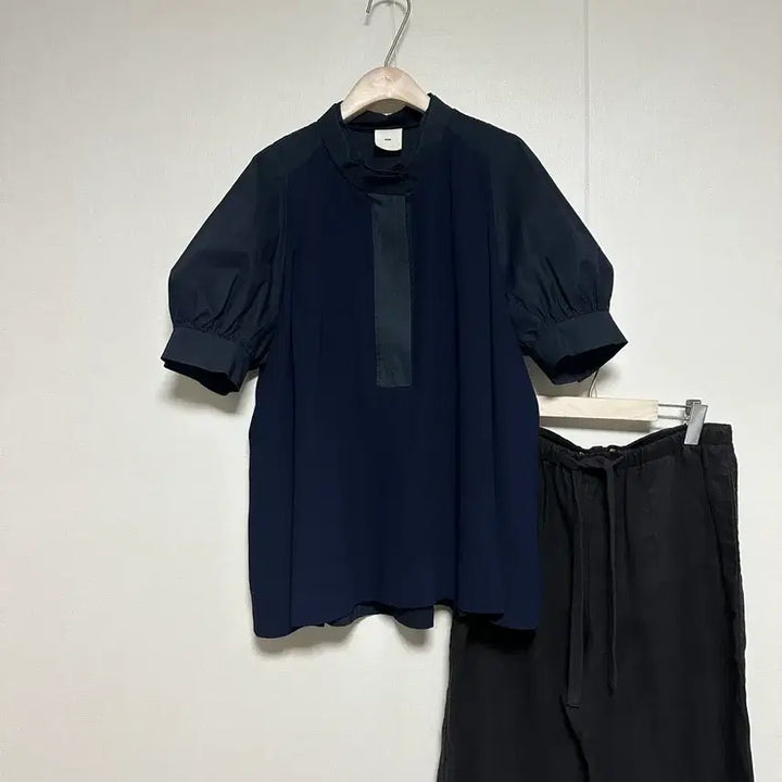 [BUNJANG] KUHO Balloon Sleeve Mesh Blouse / 구호 벌룬슬리브 매쉬 블라우스