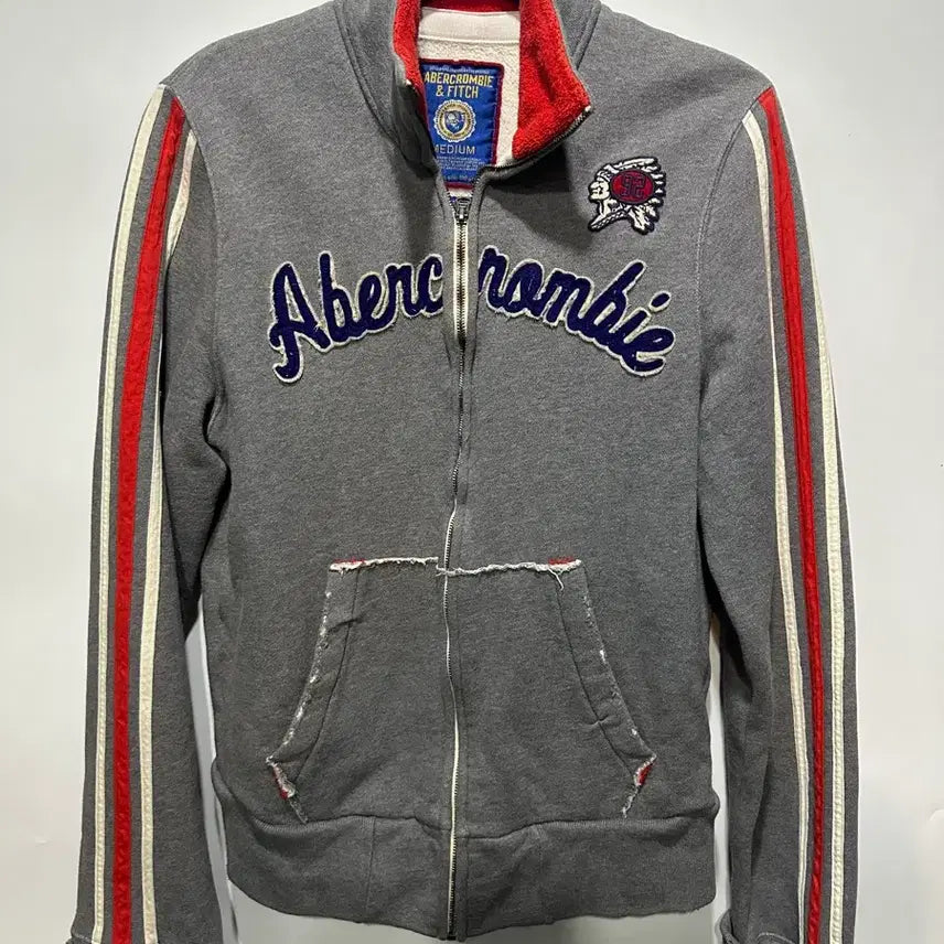 [BUNJANG] Abercrombie &amp; Fitch Grey Zip-Up Jacket M / 아베크롬비앤피치 그레이 집업자켓M
