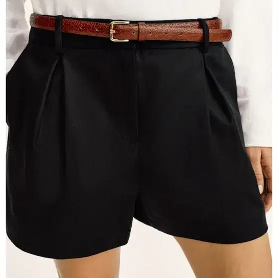 [BUNJANG] ZARA Black Pin Tuck Belted Bermuda Shorts M / (드라이 완료) 자라 블랙 핀턱 반바지 M