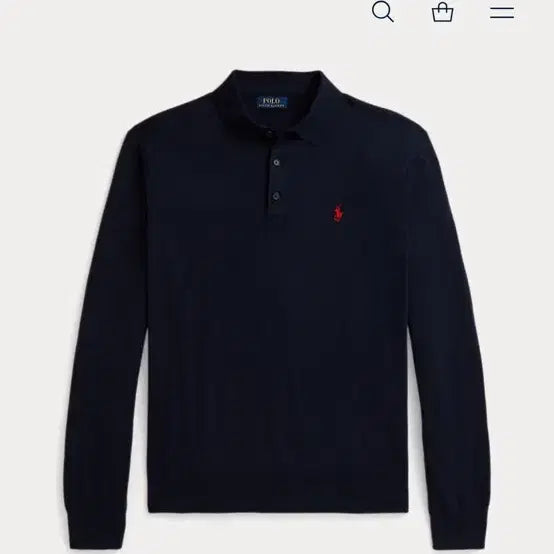 [BUNJANG] Polo Ralph Lauren Merino Wool Long Sleeve Polo Knit Sweater / 폴로 랄프로렌 메리노울 긴팔 카라 니트