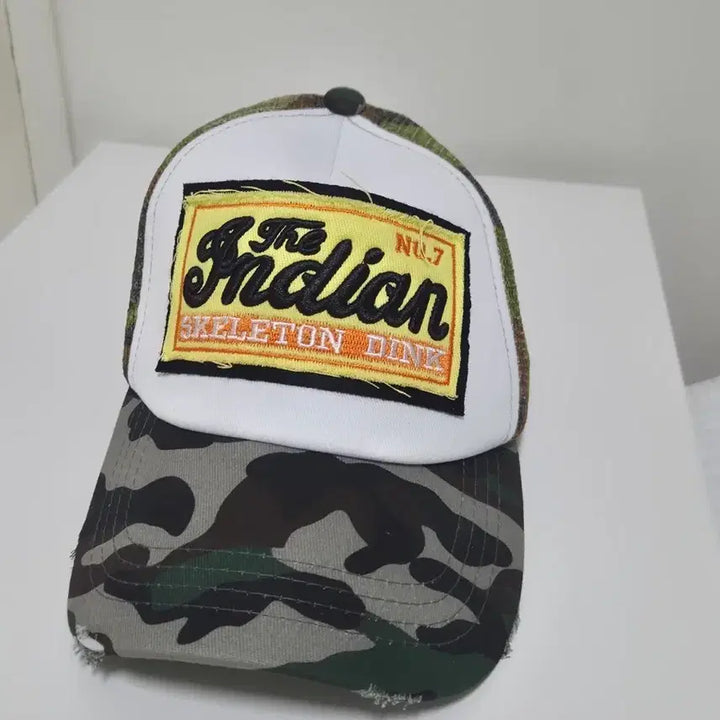 [BUNJANG] Vintage Military Camouflage Snapback Hat / 빈티지 밀리터리 모자