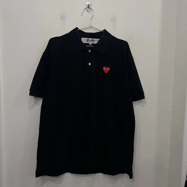 [BUNJANG] Comme des Garçons Signature Heart Logo Polo T-Shirt / 꼼데가르송 시그니처 하트로고 PK 반팔 카라티