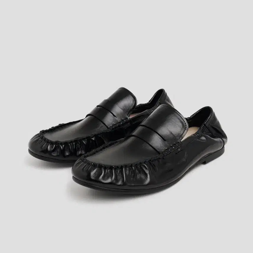 [BUNJANG] Lostgarden Pleated Banding Loafers Black / [44] 로스트가든 플리츠 밴딩로퍼 블랙