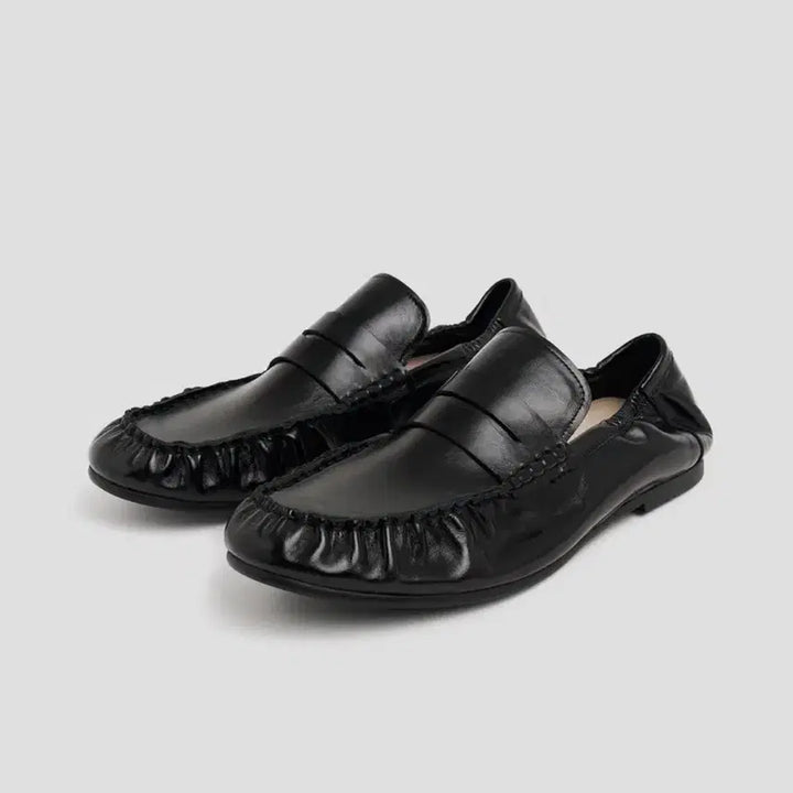 [BUNJANG] Lostgarden Pleated Banding Loafers Black / [44] 로스트가든 플리츠 밴딩로퍼 블랙