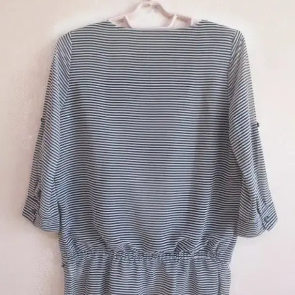 [BUNJANG] Black Chiffon Blouse (Roll-Up Sleeves) / 블랙 쉬폰 블라우스 (롤업 가능)
