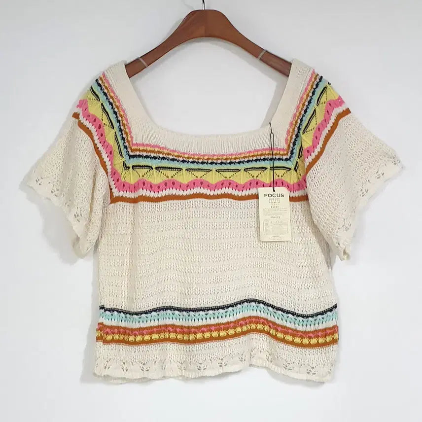 [BUNJANG] FOCUS Crochet Knit Top / 새상품) FOCUS 크로셰 니트 55-66