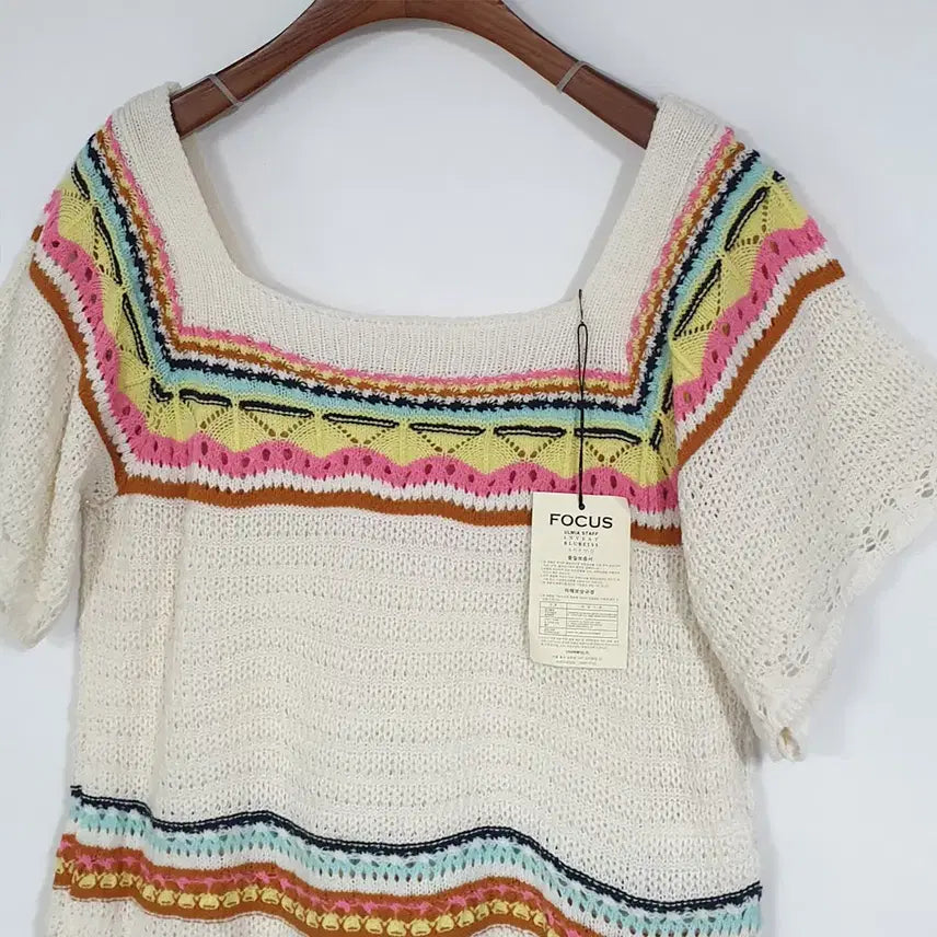 [BUNJANG] FOCUS Crochet Knit Top / 새상품) FOCUS 크로셰 니트 55-66