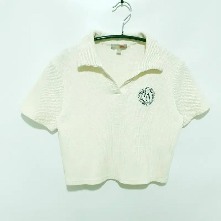 [BUNJANG] SPAO Open Collar Crop Short Sleeve T-Shirt / 스파오 오픈 카라 크롭 반팔 S_S1928