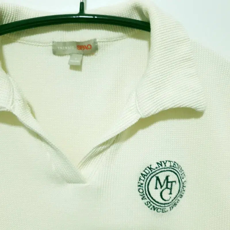 [BUNJANG] SPAO Open Collar Crop Short Sleeve T-Shirt / 스파오 오픈 카라 크롭 반팔 S_S1928
