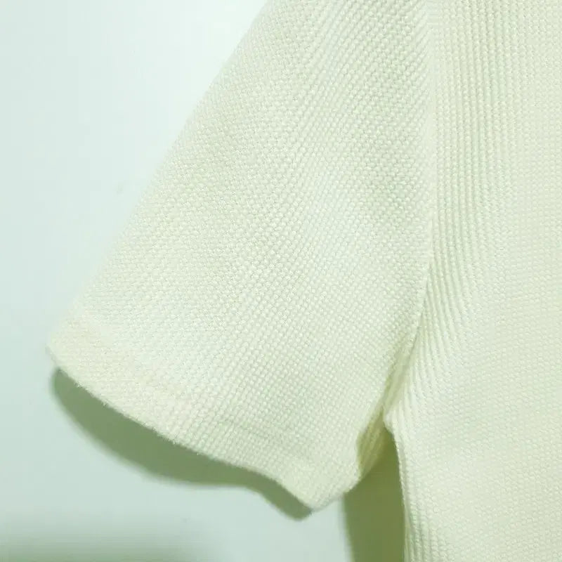 [BUNJANG] SPAO Open Collar Crop Short Sleeve T-Shirt / 스파오 오픈 카라 크롭 반팔 S_S1928