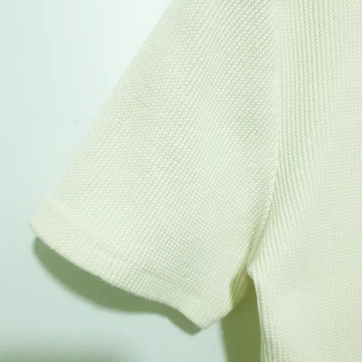 [BUNJANG] SPAO Open Collar Crop Short Sleeve T-Shirt / 스파오 오픈 카라 크롭 반팔 S_S1928