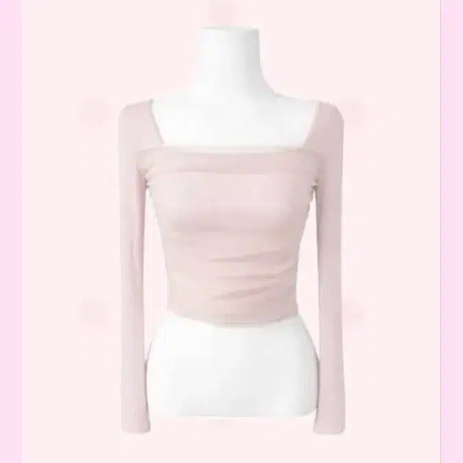 [BUNJANG] Yeori Mood Romantic Chiffon Layered Square Neck Long Sleeve Top / [여리무드\로맨틱..] 쉬폰 레이어드 스퀘어넥 긴팔