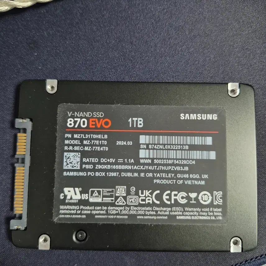 [BUNJANG] Samsung Electronics 870 EVO SSD 1TB / 삼성전자 870 EVO SSD 1TB