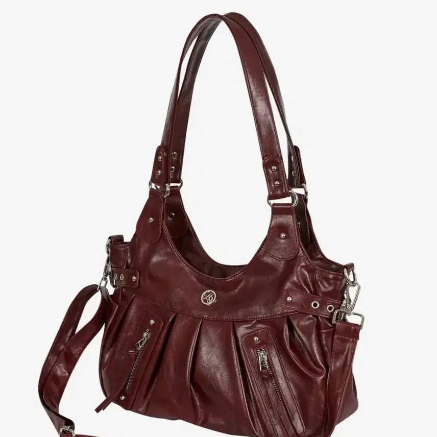 [BUNJANG] Illygo Amber Buckle Shoulder Bag Burgundy / 일리고 엠버 버클 숄더 백 버건디