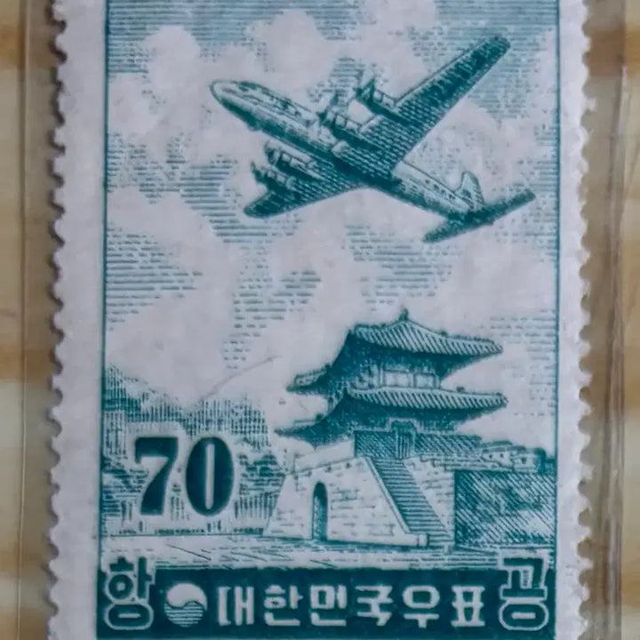 [BUNJANG] 1956 Airmail Stamp Set (3 Types) / 엷은발살무늬항공3종, 박지항공3종, 단편우표, 1956년
