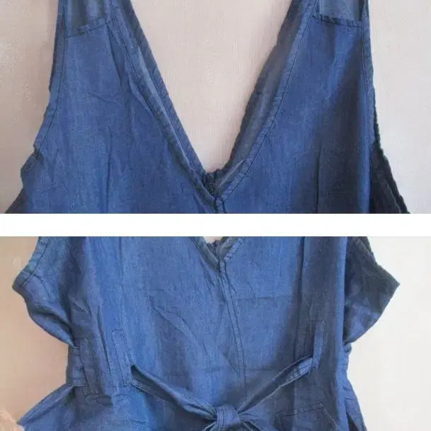[BUNJANG] Denim Layered Dress (New) / 데님 레이어드 원피스 (새옷) 가벼운편