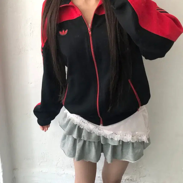 [BUNJANG] Adidas 90s West Germany Firebird Two-Tone Track Top / Adidas 아디다스 90s 서독제 파이어버드 와펜 레드 투톤 트랙탑