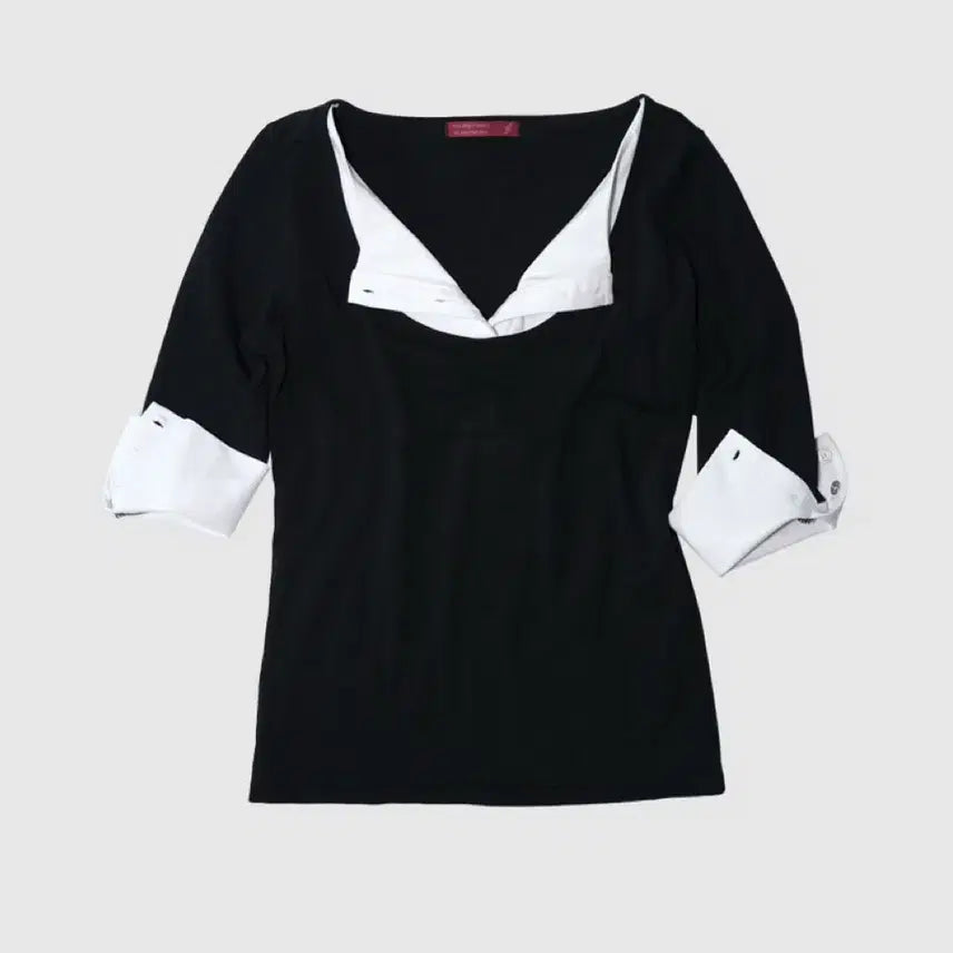 [BUNJANG] Innyang Inharmony Layered Top Black / 인앤양인하모니 레이어드 탑 블랙