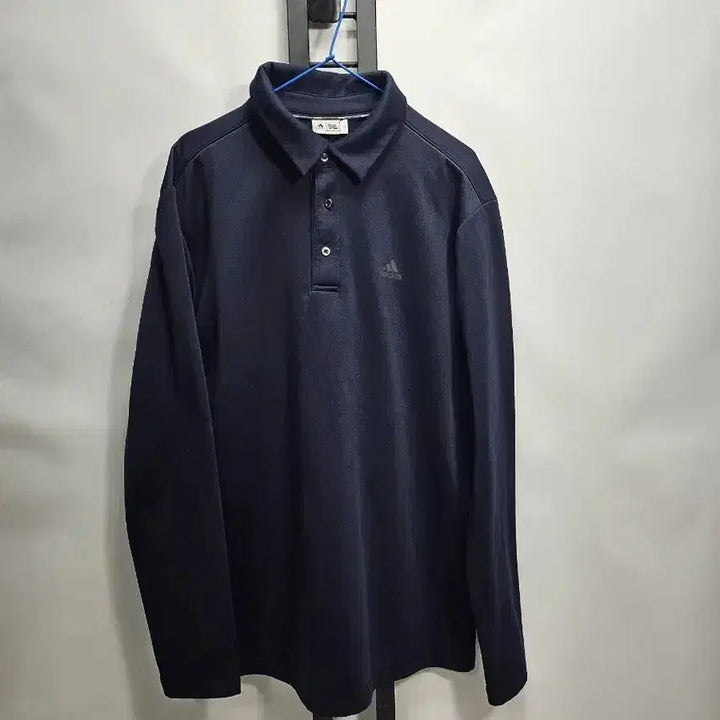 [BUNJANG] Adidas Golf Long Sleeve Polo Shirt (Navy, L) / 아디다스 골프 긴팔 카라티 기모 네이비 L