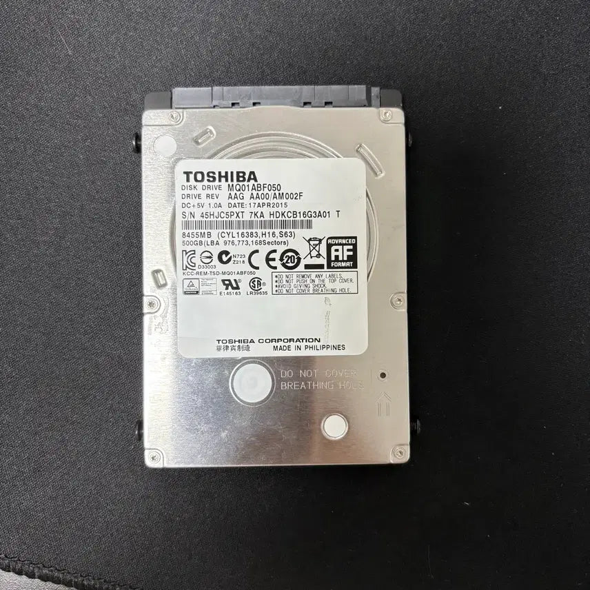 [BUNJANG] Toshiba 500GB HDD / 도시바 노트북 HDD 500G