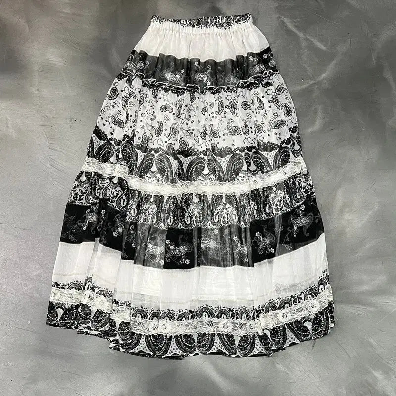 [BUNJANG] Vintage Ethnic Lace Long Skirt / 빈티지 에스닉 레이스 롱스커트 y18153