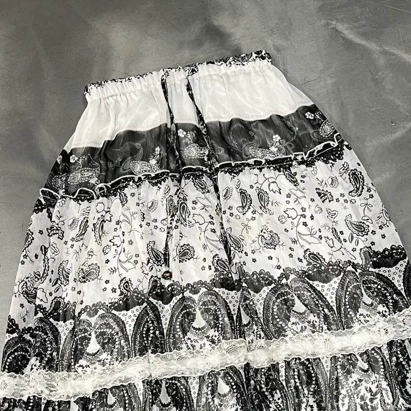 [BUNJANG] Vintage Ethnic Lace Long Skirt / 빈티지 에스닉 레이스 롱스커트 y18153