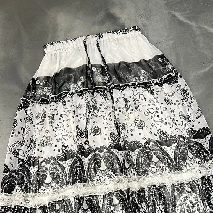 [BUNJANG] Vintage Ethnic Lace Long Skirt / 빈티지 에스닉 레이스 롱스커트 y18153